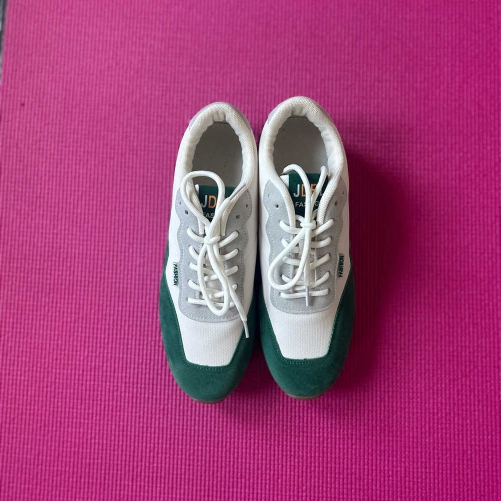 White and Green Sneakers